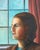 Mid-Century Modern 1940's Portrait - A Red Curtain For Sale - Image 3 of 8