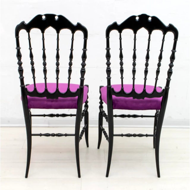 Wood Set of Mid-Century Italian Chiavari Dining Chairs by Giuseppe Descalzi, 1950s For Sale - Image 7 of 9