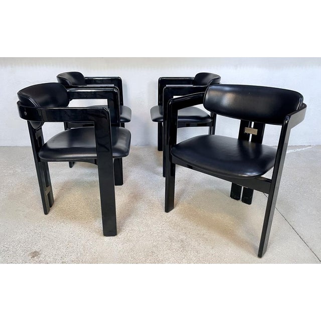 Pamplona Leather Dining Chairs by Augusto Savini for Pozzi, Italy, 1964, Set of 4 For Sale - Image 11 of 18