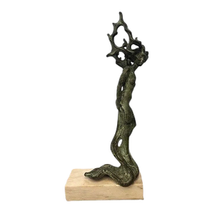 1940s Very Large Illegibly Signed Bronze Mermaid Sculpture
