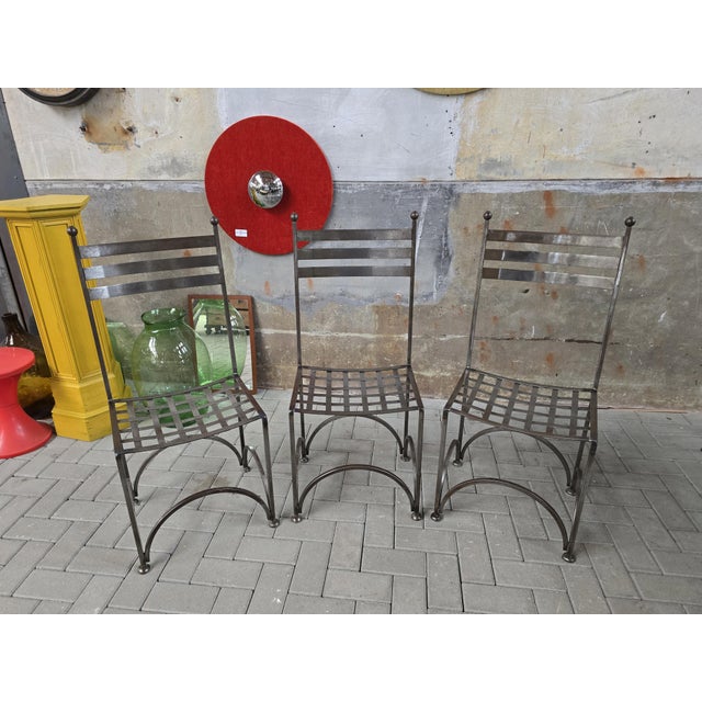 French Minimalist Dining Chairs and Slate Table, 1978, Set of 5 For Sale - Image 18 of 18