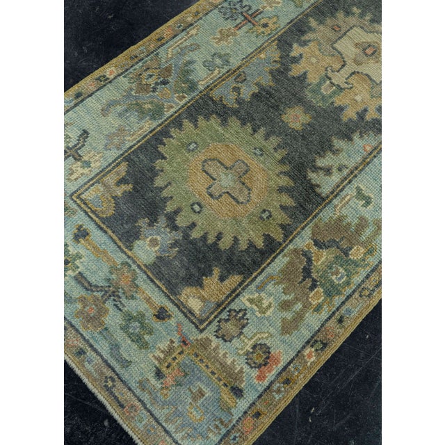 Turkish Oushak Rug 2'7" x 9'9" #19204 For Sale In Houston - Image 6 of 8