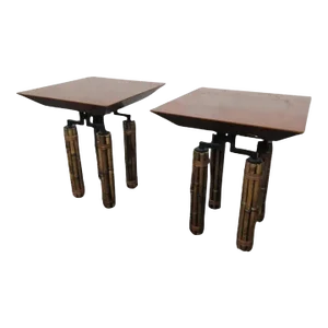 Late 20th Century McGuire Huxley Martini Tables - Set of 2