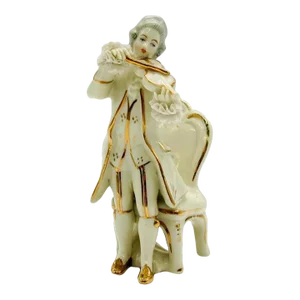 Vintage Dresden-Art Figurine, Rococo Violinist