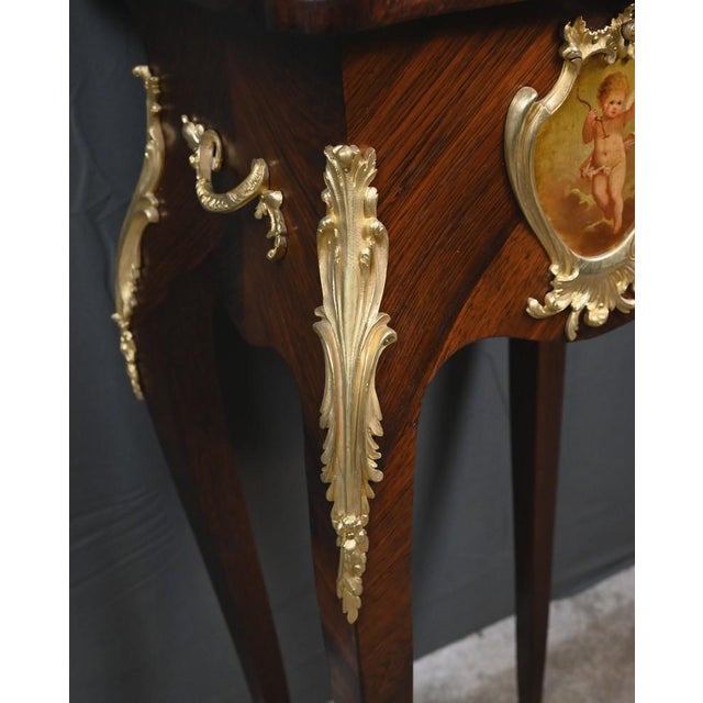 Small Louis XV Style Marquetry Worktable, Late 19th Century For Sale - Image 11 of 18