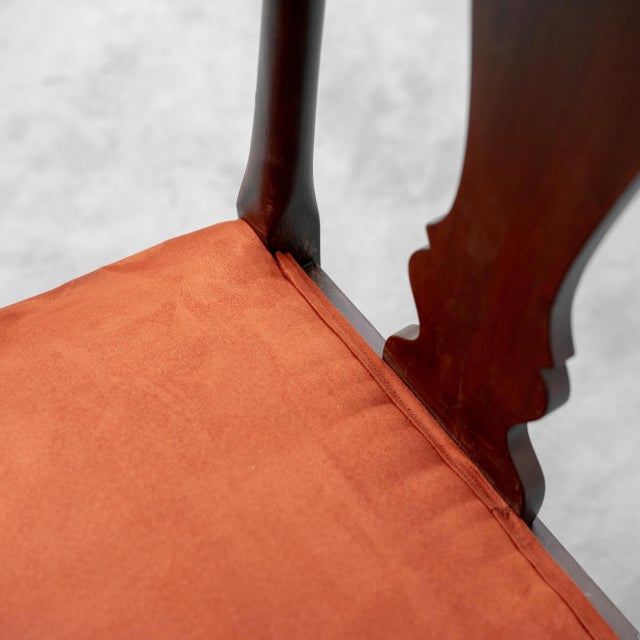 Brown Wood and Fabric Chairs, 1950s, Set of 4 For Sale - Image 9 of 12