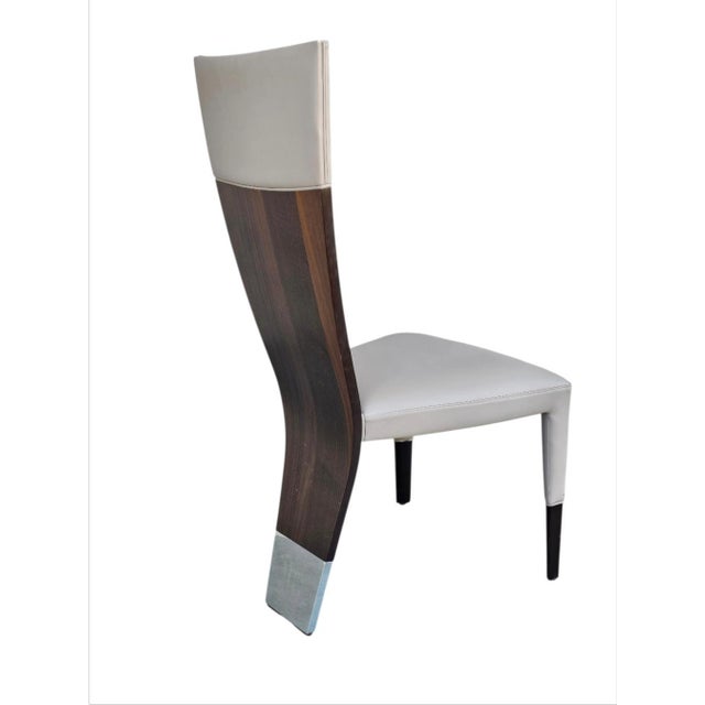 Pietro Costantini - Set of Eight Jade Dining Chairs With Chrome Leg Caps For Sale - Image 10 of 16