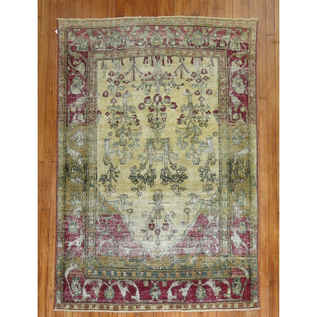 Beautiful Persian Isfahan rug with a prayer design from the 1st quarter of the 20th century finely woven with great...