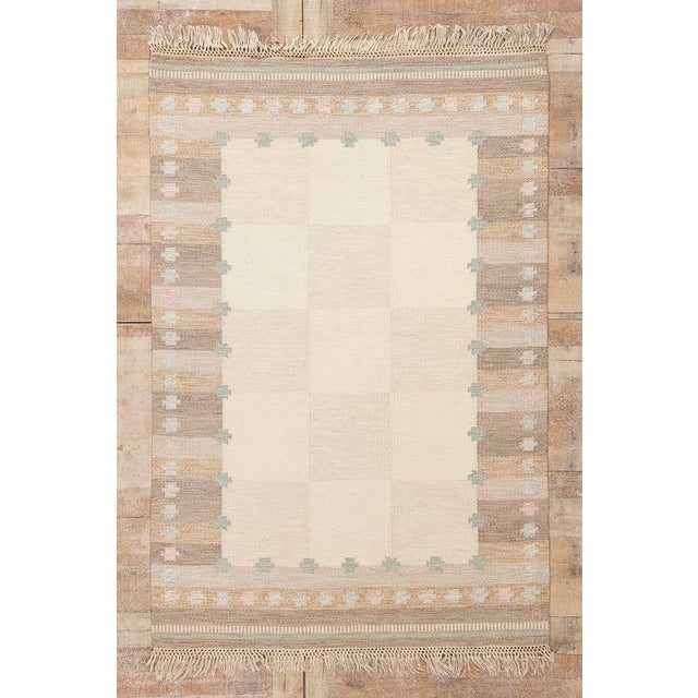 Vintage Swedish Rollakan Rug, 04'07 X 06'08 For Sale - Image 10 of 10