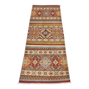 Khorjin Runner 2’8” X 6’5” Multicolor Wool Tribal Hand-Knotted Oriental Rug