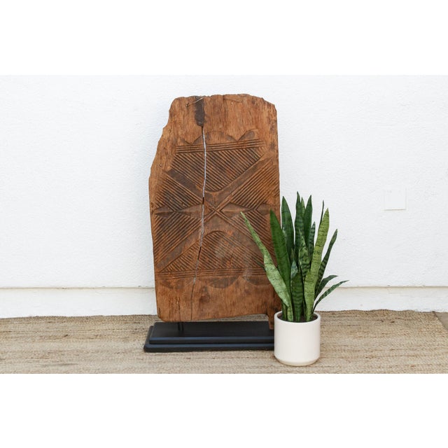 Brown Ancient African Igbo Carved Door For Sale - Image 8 of 8