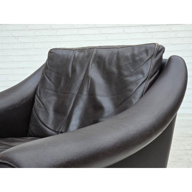 Danish Leather Swivel Armchair from Aage Christensen, 1960s For Sale - Image 15 of 18