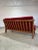 1970’s Vintage French Brutalist Oak and Red Velvet Sofa For Sale In Tampa - Image 6 of 12