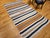 Vintage American Southwestern Serape Kilim, Handwoven Stripe Pattern, Ivory & Tan, 5x8 For Sale In Chicago - Image 6 of 18