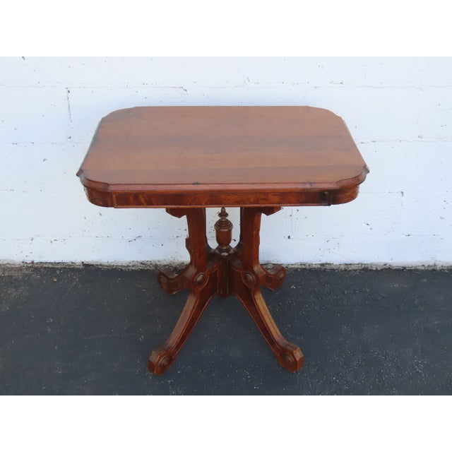 This gorgeous Side Table is made out of wood, solid wood, solid walnut, burlwood, and veneer. The End Table has Victorian...