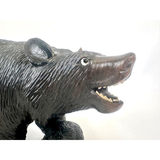 Japanes Bear with Cub Wooden Carved Ainu Figurine, 1900s For Sale - Image 4 of 15