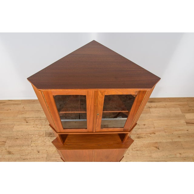 Wood Mid-Century Modern Teak Corner Cabinet, Denmark, 1960s For Sale - Image 7 of 18