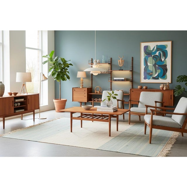 Wood Vintage Teak Coffee Table with Magazine Shelf and Profiled Edges by Grete Jalk for Glostrup, 1960s For Sale - Image 7 of 11