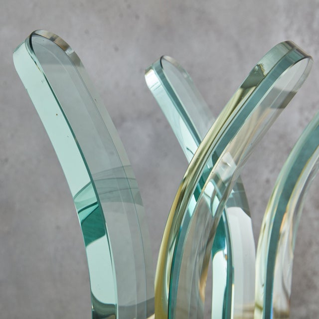 Cut Glass Coat Hanger with Black Base by FIAM, Italy 1970s For Sale - Image 10 of 12