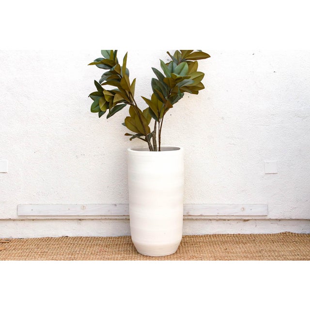 White Modern Santorini Chalk White Clay Planter For Sale - Image 8 of 8