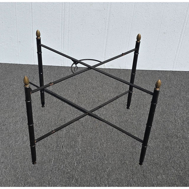 Vintage Hollywood Regency Faux Bamboo Chinoiserie Tole Tray Coffee Table Italy For Sale - Image 17 of 17