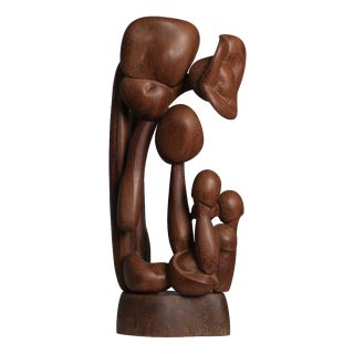Unknown, Organic Floral Wood Sculpture, 1970s, Wood For Sale