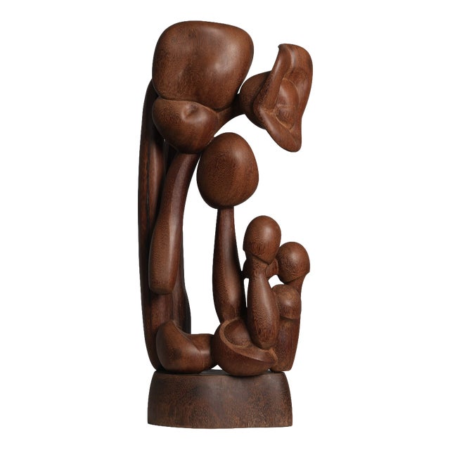 Unknown, Organic Floral Wood Sculpture, 1970s, Wood For Sale