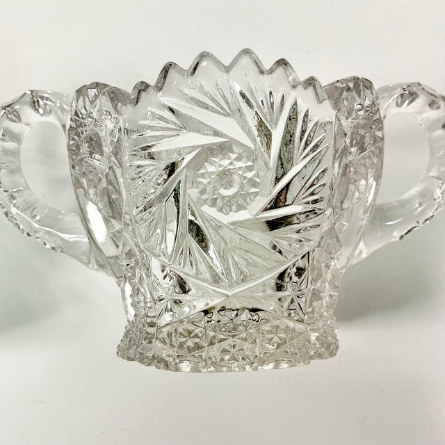 Late 1800s Antique Boho Chic Hollywood Regency American Brilliant Cut Creamer & Sugar - A Pair For Sale - Image 17 of 17