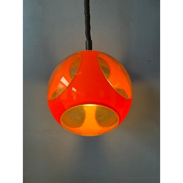 Mid-Century Space Age Orange Bug Eye Pendant Lamp by Luigi Colani, 1970s For Sale - Image 6 of 11