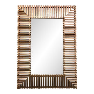 Huge Christopher Guy Modern Designer Silver Giltwood Mirror For Sale