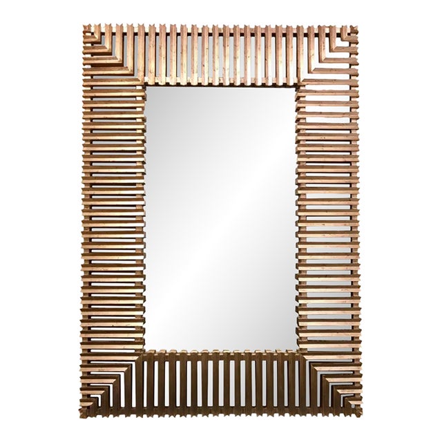Huge Christopher Guy Modern Designer Silver Giltwood Mirror For Sale