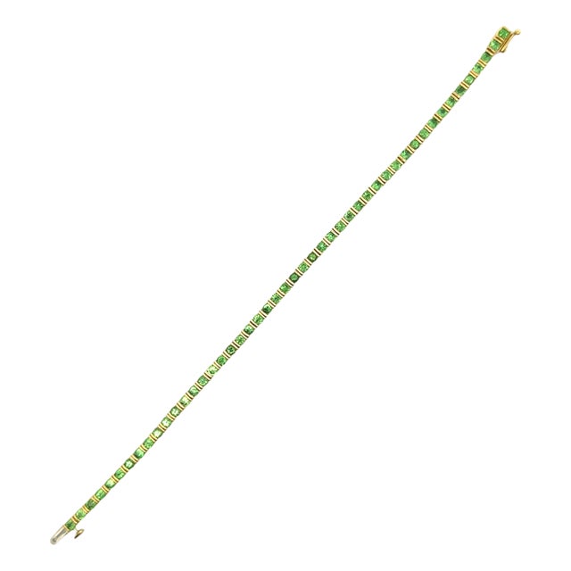 Jean Vitau Tsavorite 18k Yellow Gold Tennis Bracelet For Sale