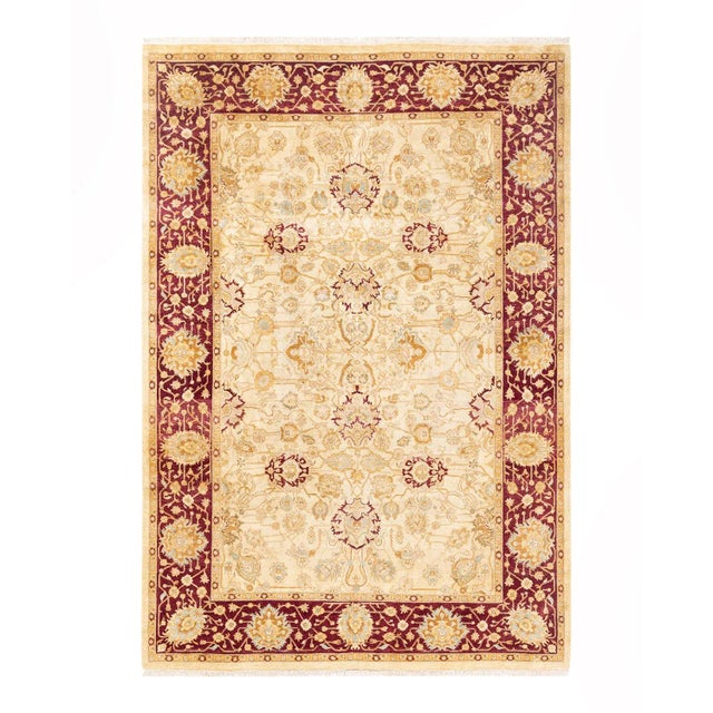 Ivory Mogul, One-of-a-Kind Hand-Knotted Area Rug in Ivory, 6' 2" x 8' 10" For Sale - Image 8 of 8