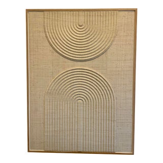 Made Goods Mid-Century Modern Inspired Grass Cloth Neville Wall Art For Sale