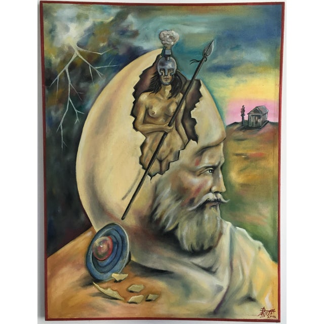 Bebu Dura, Surreal Figurative Portrait (Untitled), Oil on Canvas For Sale - Image 6 of 6