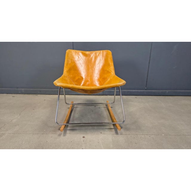 Animal Skin Vintage G1 Rocking Chair from Pierre Guariche, 1950s For Sale - Image 7 of 11