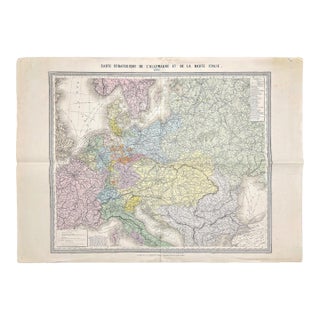 1866 Original French Strategic Military Map of Germany & Upper Italy, Hand-Colored For Sale
