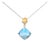 18K White and Yellow Gold Diamond Accent and Yellow Citrine and Sky Blue Topaz Gemstone Dangle Drop 18" Pendant Necklace (G-H Color, SI1-SI2 Clarity) For Sale