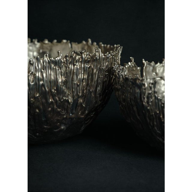 Large Gravity Bowl in Patinated Cast Bronze by William Guillon For Sale - Image 9 of 18