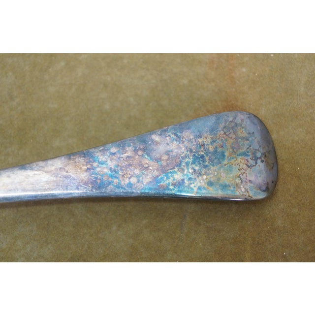 Antique Frederick Elkington Silver Plate Stuffing Serving Spoon 13" For Sale - Image 6 of 12