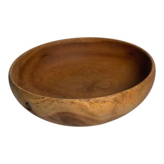 Vintage Turned Myrtle Wood Bowl For Sale