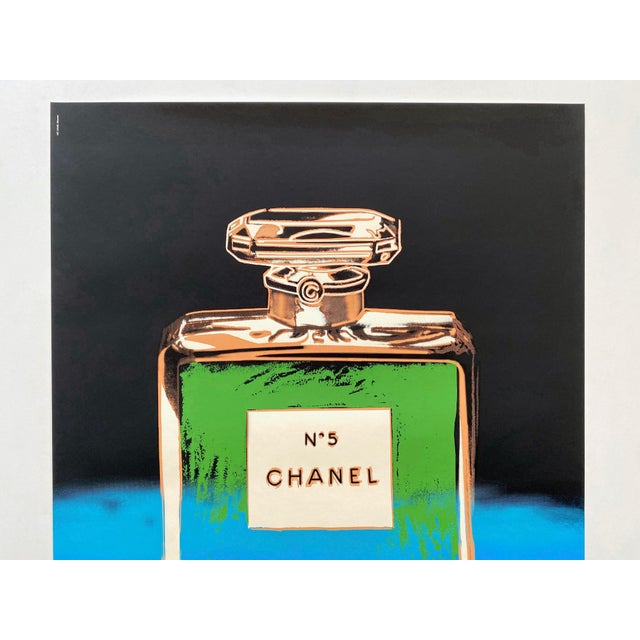 This Andy Warhol rare vintage 1997 fine art silkscreen print iconic large Pop Art poster " Chanel No.5 " 1985, is an...