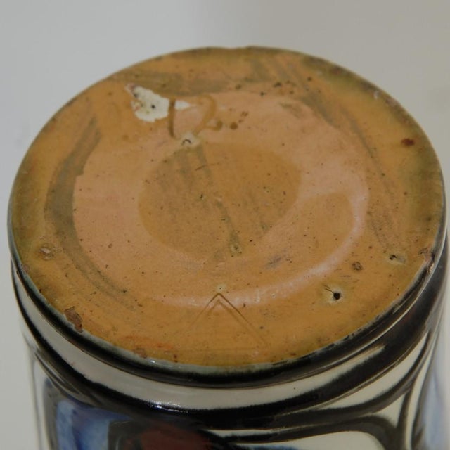 Ceramic Vase with Blue Flower Motif by Herman Kæhler, 1920s-1930s For Sale - Image 10 of 11