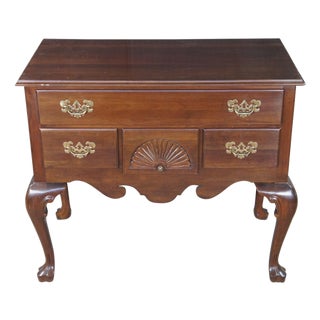 1980 Ethan Allen Georgian Court Cherry Lowboy Console Table Hall Chest 11-9205 For Sale