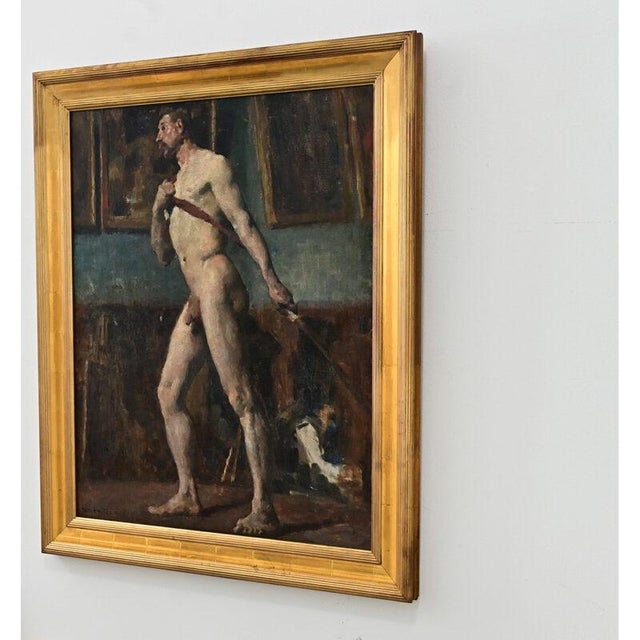 Textile French Early 20th Century Male Nude by Jean Didier-Tourné For Sale - Image 7 of 10