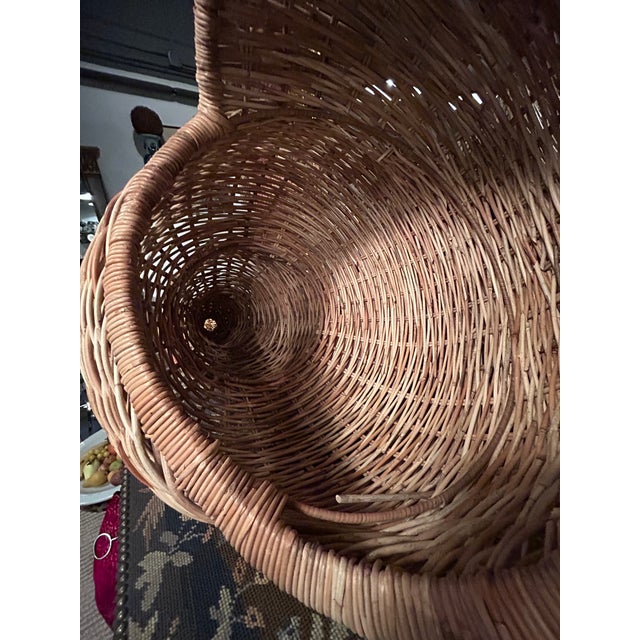 Monumental Woven Rattan Shell Form Sculpture For Sale - Image 11 of 11
