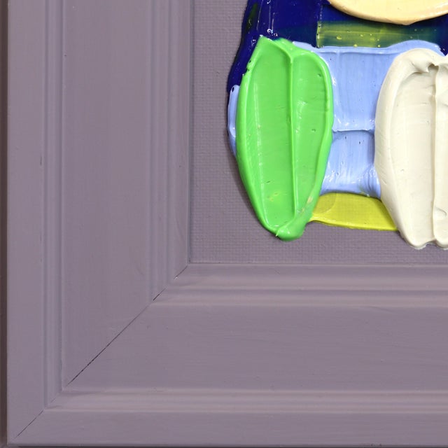 Mauve - Contemporary Colorful Impasto Inspired Abstract Painting Wooden Frame Original Artwork by Shiri Phillips For Sale - Image 4 of 9