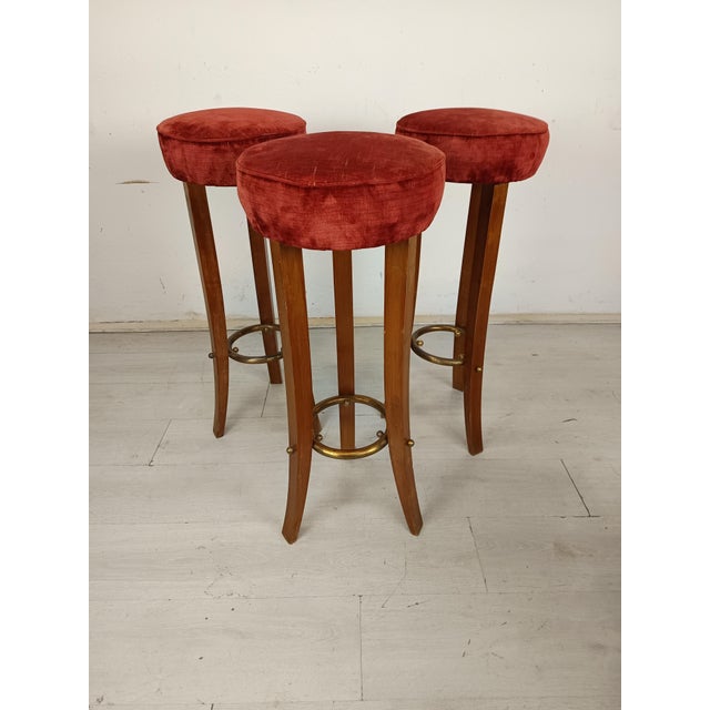 Art Deco Bar Stools, 1920s, Set of 3, in Good conditions. Designed 1920 to 1949