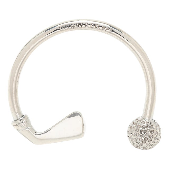 Tiffany & Co Golf Theme Key Chain, Sterling Silver, Length 1.5 In For Sale