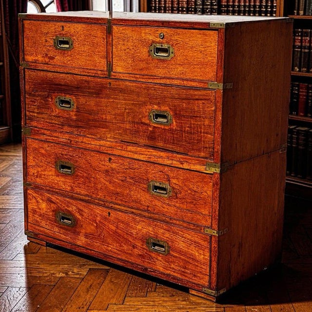 Brass Bound Campaign Chest For Sale - Image 13 of 13